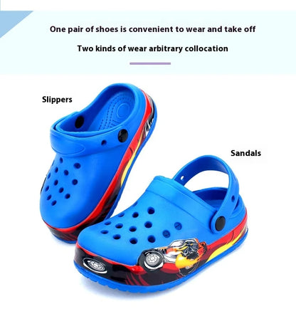 Blue LED Lighted Kids Clogs Slippers